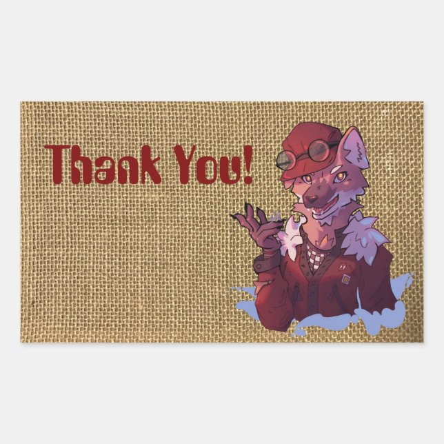 Thank you wolf sticker (Front)