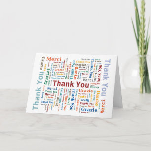 Thank You Word Cloud in 5 languages
