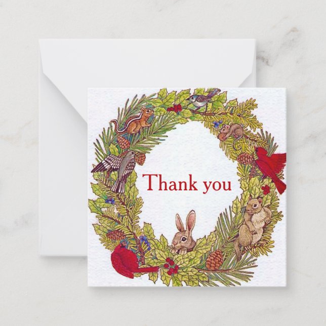 Thank You Wreath Flat Card (Front)