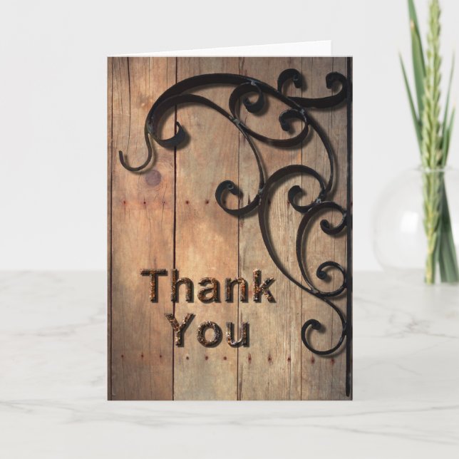 Thank You - Wrought Iron wood Card (Front)