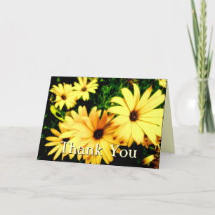 Thank You Yellow Flowers with Raindrops Card