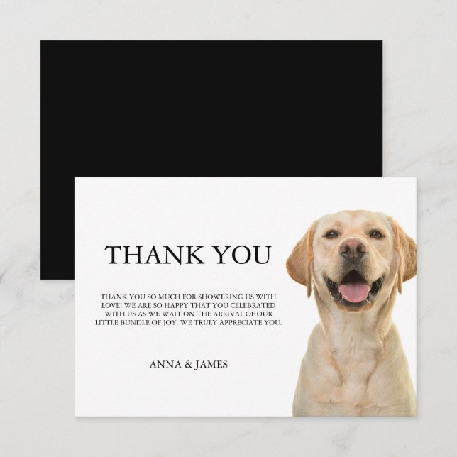 Thank you Yellow Labrador Baby Shower Cards (Front/Back)