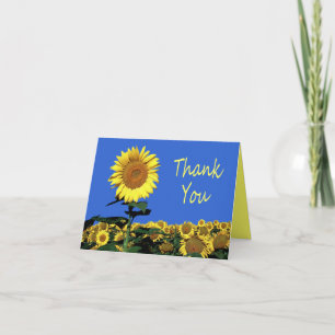 Thank You Yellow Sunflower Floral Note Card