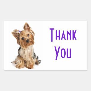 Thank You Yorkshire Terrier Puppy Dog Stickers