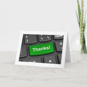 ***THANK YOU*** YOU MADE MY DAY computer keyboad Thank You Card