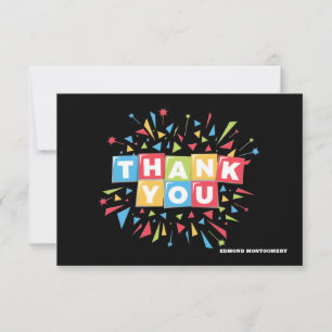 Thank You (You Pick Background Colour) Notecard