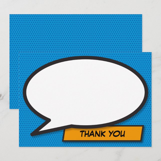Thank You Your Message Speech Bubble Fun Retro Invitation (Front/Back)