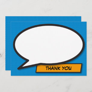 Thank You Your Message Speech Bubble Fun Retro Invitation