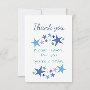 Thank You You're a Star Inspirational Quote Card