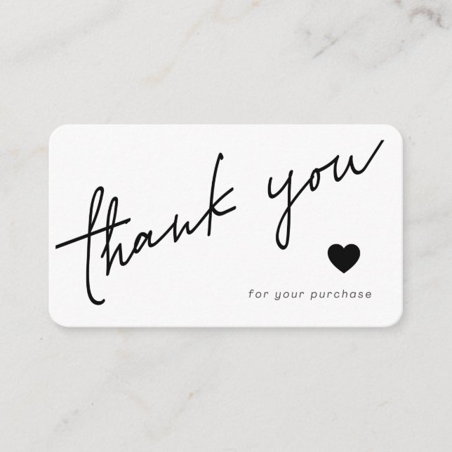 Thank Your For Your Purchase | Customizable QR  Card (Front)