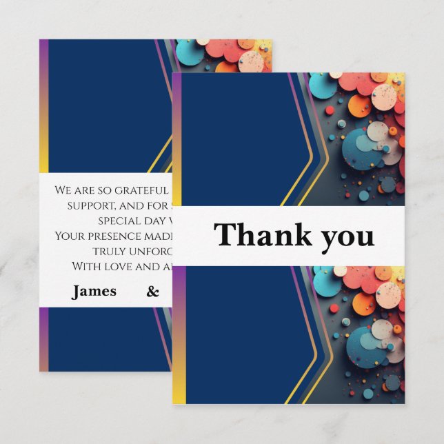Thank your loved ones with this beautiful wedding  thank you card (Front/Back)