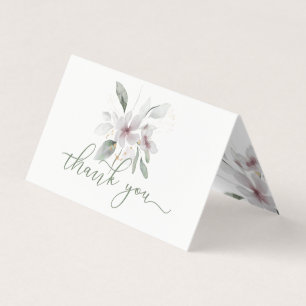 Thank your typography with floral arraignment business card