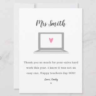Thank youteacher mentor appreciation online class card