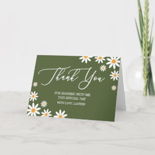 Thank yoy card boho Daisy green