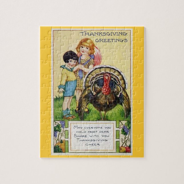 Thankesgiving Vintage Turkey Puzzle (Vertical)