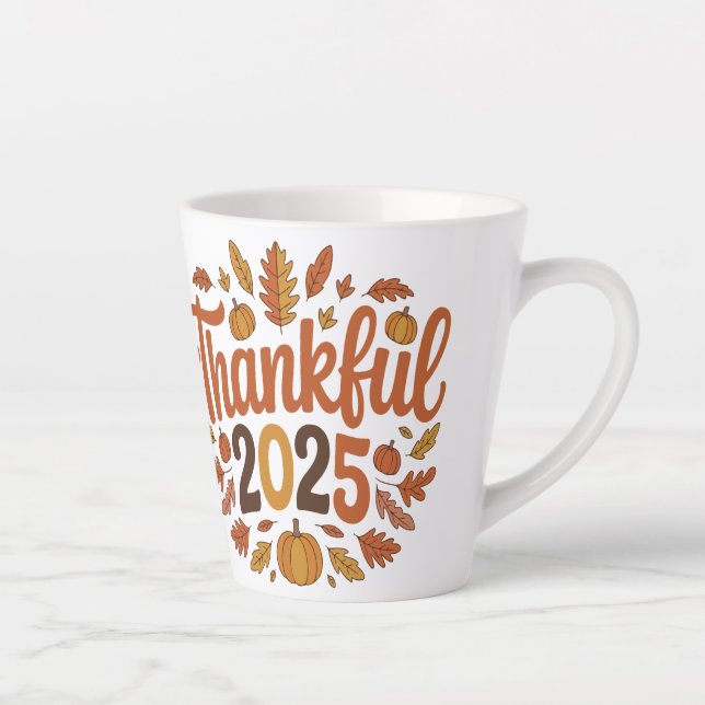 Thankful 2025 Autumn Pumpkin Thanksgiving Mug (Right)