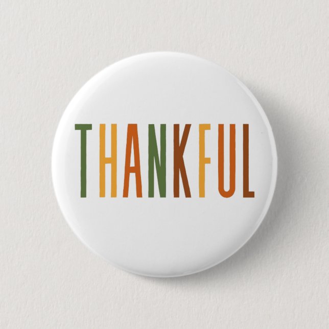 Thankful 2 Inch Round Button (Front)