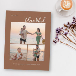 Thankful 3 family photo happy thanksgiving fall  h holiday card