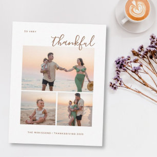 Thankful 3 family photo happy thanksgiving fall  h holiday card