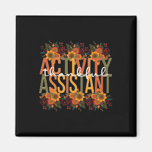 Thankful Activity Assistant Thanksgiving  Magnet