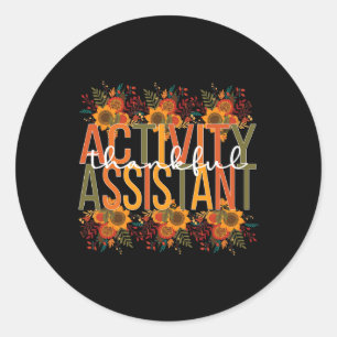 Thankful Activity Istant Thanksgiving Classic Round Sticker