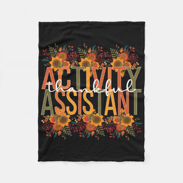 Thankful Activity Istant Thanksgiving  Fleece Blanket (Front)