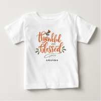 Thankful and Blessed Custom Name Cute Thanksgiving