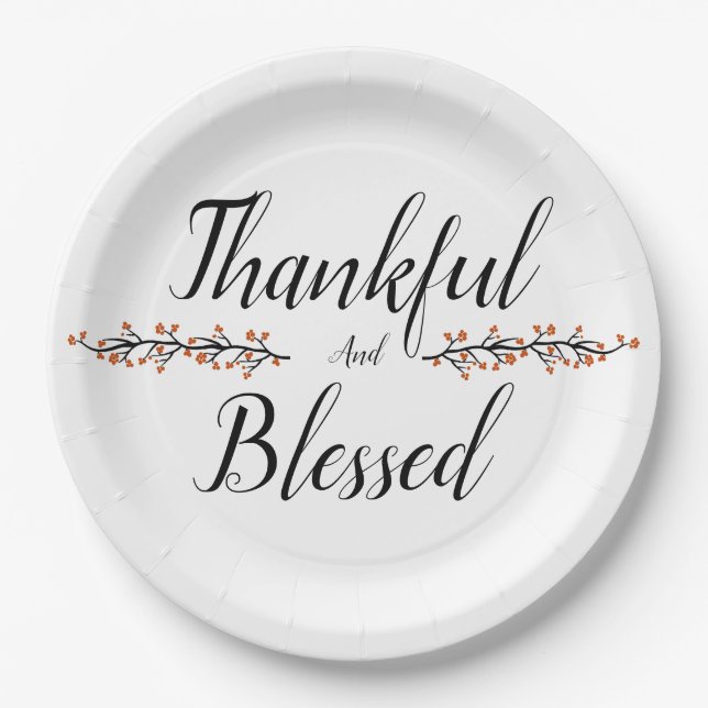 Thankful and blessed paper plate (Front)