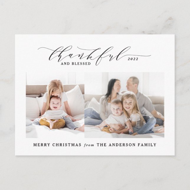 Thankful and blessed photo Christmas Holiday  (Front)