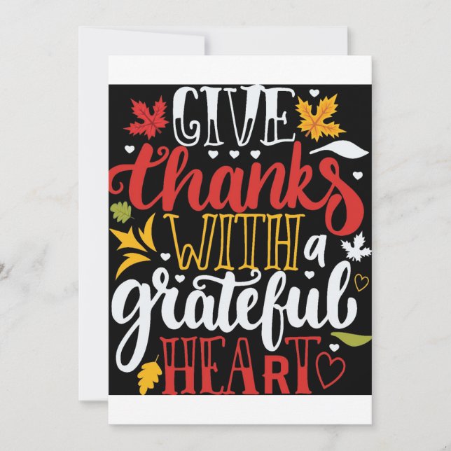 Thankful And Grateful Thanksgiving Day Invitations (Front)