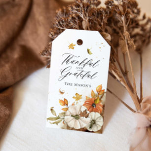 Thankful and Grateful Thanksgiving Favour Tags