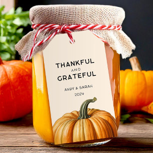Thankful and Grateful Thanksgiving Pumpkin Tag