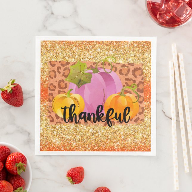 Thankful Autumn Customize Colour Napkin (Insitu)