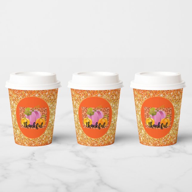 Thankful Autumn Customize Colour Paper Cups (Multi)