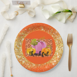 Thankful Autumn Customize Colour Paper Plate