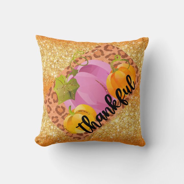 Thankful Autumn Customize Colour Throw Pillow (Front)
