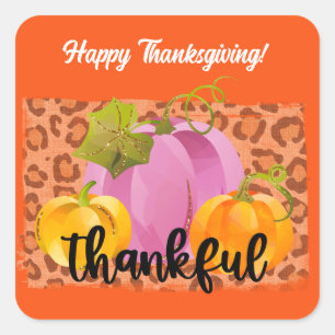 Thankful Autumn Customize Square Sticker