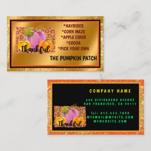 Thankful Autumn Customize Text and Colour Business Card