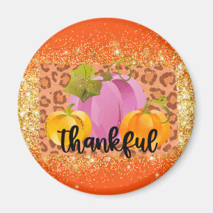 Thankful Autumn Customize Text and Colour Magnet