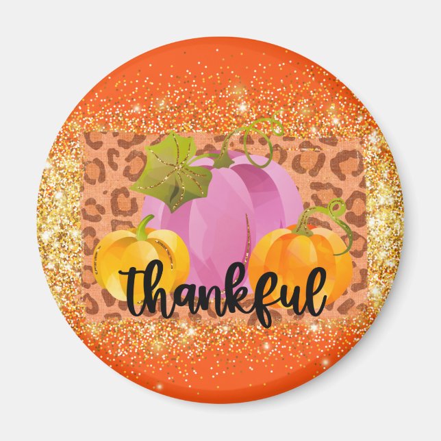 Thankful Autumn Customize Text and Colour Magnet (Front)