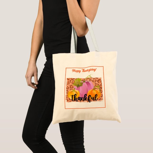 Thankful Autumn Customize Tote Bag (Front (Product))