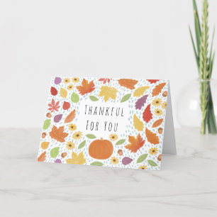 Thankful Autumn Fall Season Thank You Card