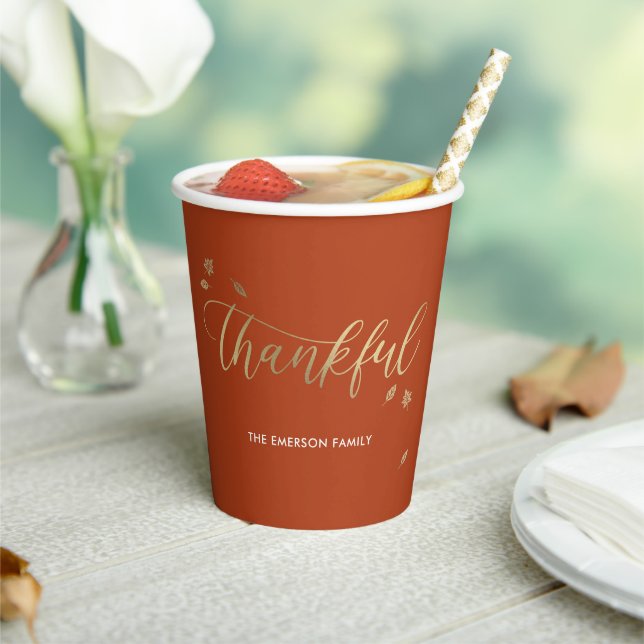 Thankful Autumn Thanksgiving Party Paper Cup (Insitu)