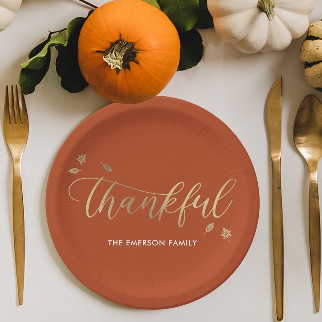 Thankful Autumn Thanksgiving Party Plates (Creator Uploaded)