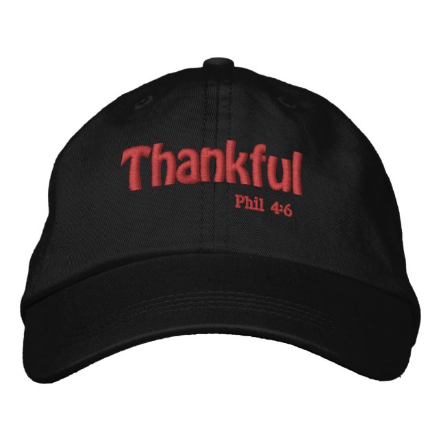 Thankful Bible Quote Customize it Embroidered Hat (Front)