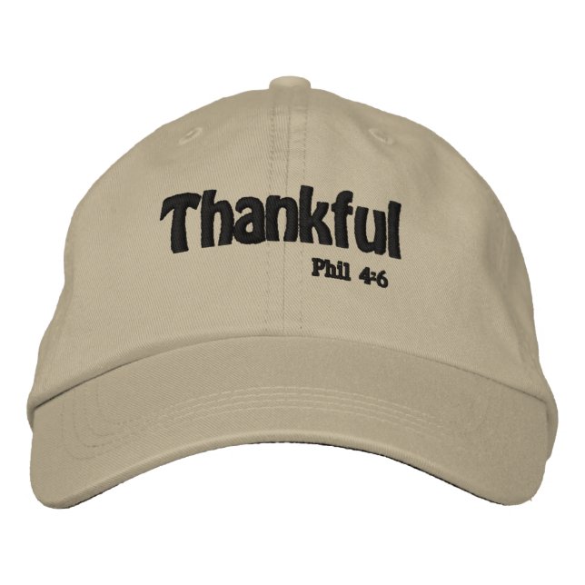 Thankful Bible Quotes Customize It Embroidered Hat (Front)