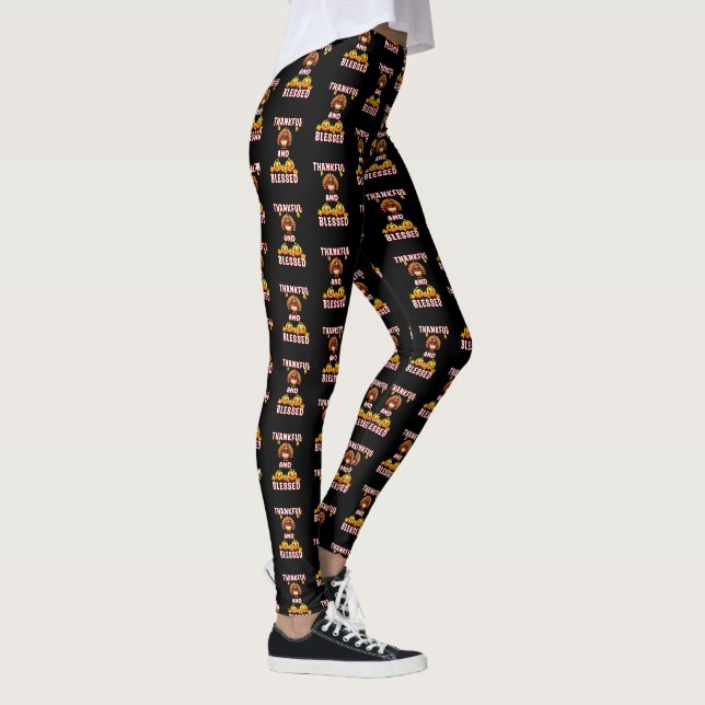 Thankful Blessed 23 US Maple November Thanksgiving Leggings (Right)