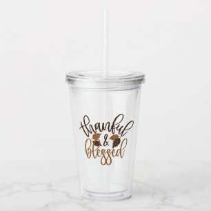 Thankful & Blessed Acrylic Tumbler