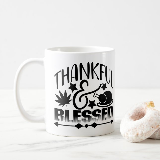 Thankful & Blessed Coffee Mug (With Donut)