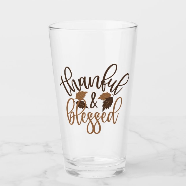 Thankful & Blessed Glass (Front)